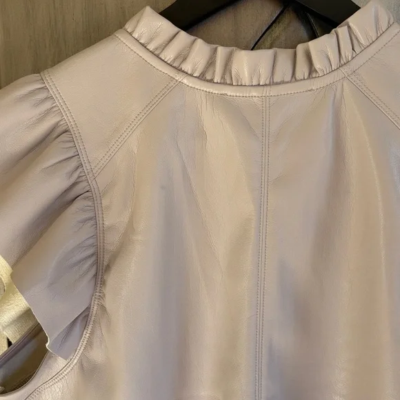 Melissa Nepton Kamilla Vegan Faux Leather Lilac Top Medium NWT - Picture 6 of 7